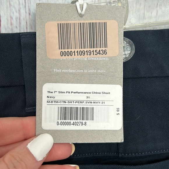 NWT Everlane The 7" Slim Fit Performance Chino Short - Picture 9 of 10